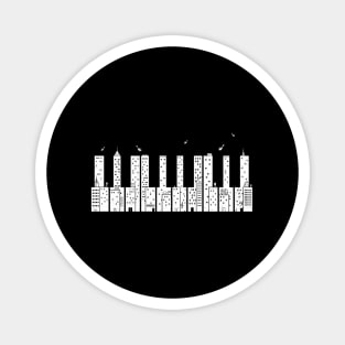 Piano Skyline - Keyboard Music Magnet